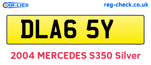 DLA65Y are the vehicle registration plates.
