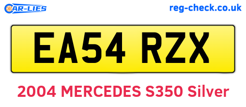 EA54RZX are the vehicle registration plates.