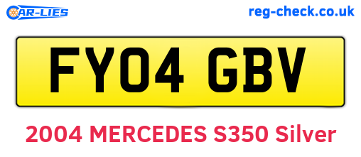 FY04GBV are the vehicle registration plates.