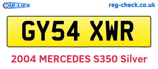 GY54XWR are the vehicle registration plates.