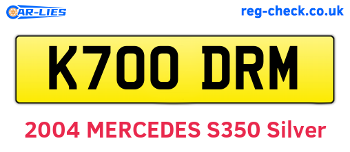 K700DRM are the vehicle registration plates.
