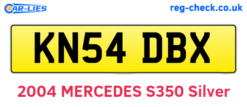 KN54DBX are the vehicle registration plates.