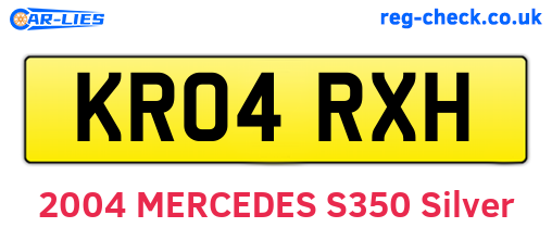 KR04RXH are the vehicle registration plates.