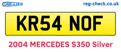 KR54NOF are the vehicle registration plates.