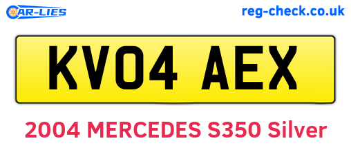 KV04AEX are the vehicle registration plates.