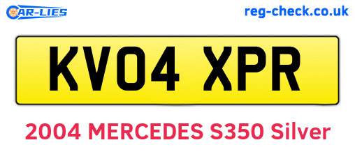 KV04XPR are the vehicle registration plates.