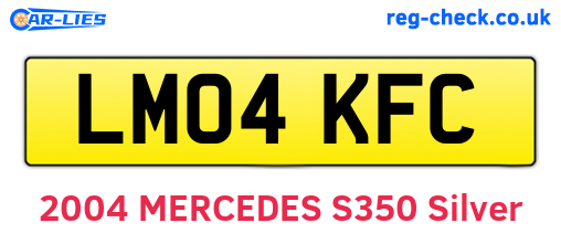 LM04KFC are the vehicle registration plates.