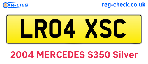 LR04XSC are the vehicle registration plates.