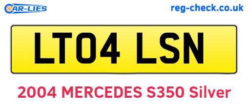 LT04LSN are the vehicle registration plates.