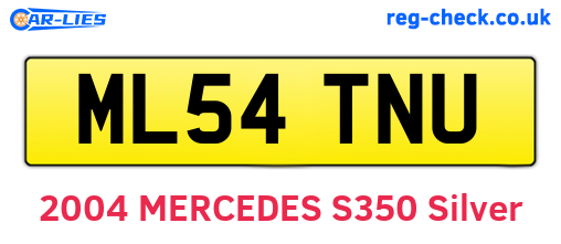 ML54TNU are the vehicle registration plates.