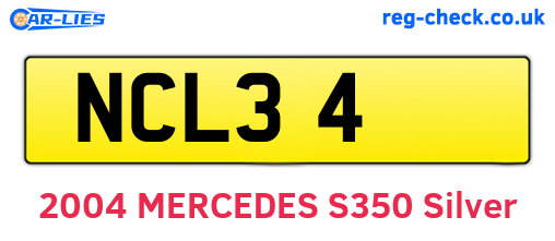 NCL34 are the vehicle registration plates.