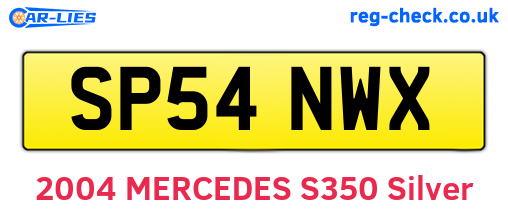 SP54NWX are the vehicle registration plates.