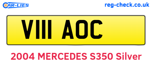 V111AOC are the vehicle registration plates.