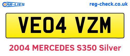 VE04VZM are the vehicle registration plates.