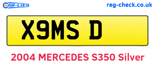 X9MSD are the vehicle registration plates.