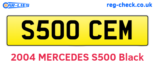 S500CEM are the vehicle registration plates.