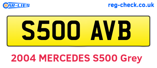 S500AVB are the vehicle registration plates.