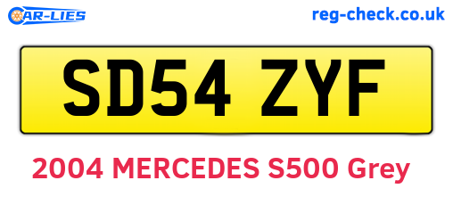 SD54ZYF are the vehicle registration plates.