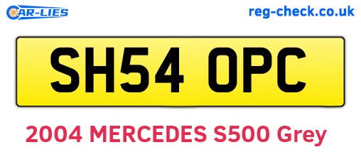 SH54OPC are the vehicle registration plates.