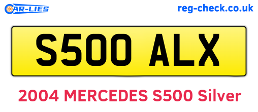 S500ALX are the vehicle registration plates.