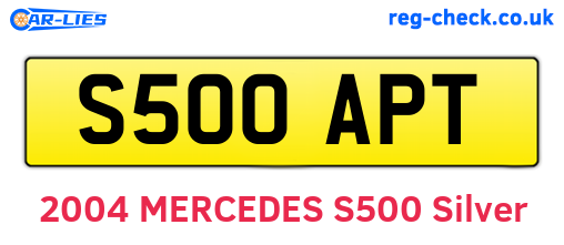 S500APT are the vehicle registration plates.