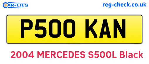 P500KAN are the vehicle registration plates.