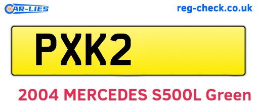 PXK2 are the vehicle registration plates.