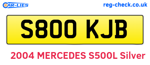 S800KJB are the vehicle registration plates.