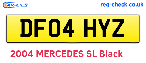 DF04HYZ are the vehicle registration plates.