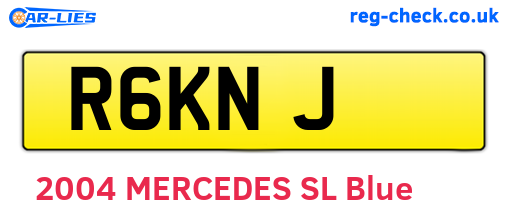 R6KNJ are the vehicle registration plates.