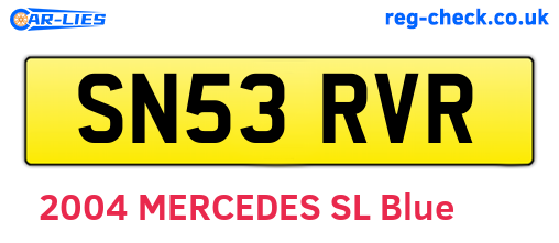 SN53RVR are the vehicle registration plates.