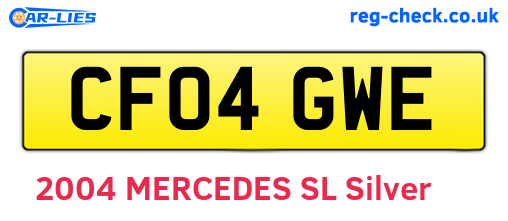 CF04GWE are the vehicle registration plates.