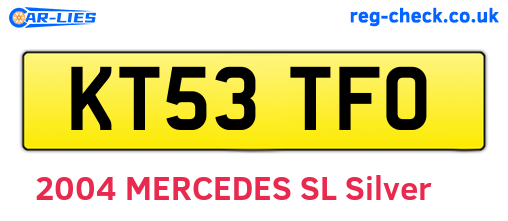 KT53TFO are the vehicle registration plates.