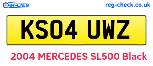KS04UWZ are the vehicle registration plates.