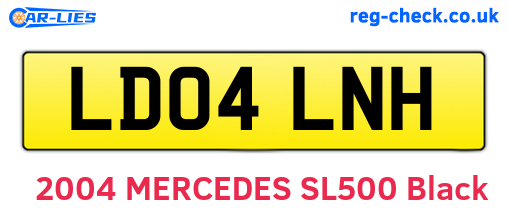 LD04LNH are the vehicle registration plates.