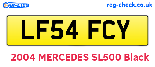 LF54FCY are the vehicle registration plates.