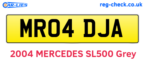 MR04DJA are the vehicle registration plates.