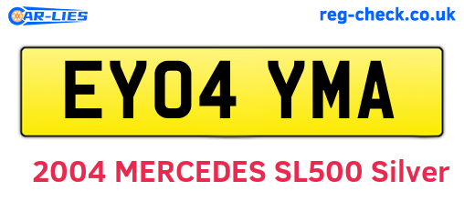 EY04YMA are the vehicle registration plates.