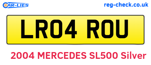 LR04ROU are the vehicle registration plates.