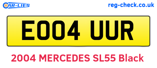 EO04UUR are the vehicle registration plates.