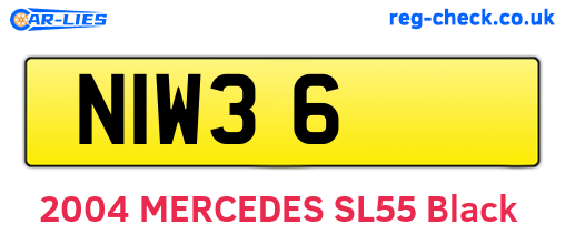 NIW36 are the vehicle registration plates.