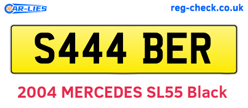 S444BER are the vehicle registration plates.