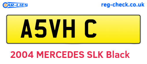 A5VHC are the vehicle registration plates.