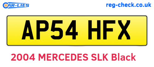 AP54HFX are the vehicle registration plates.