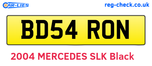BD54RON are the vehicle registration plates.