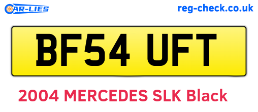 BF54UFT are the vehicle registration plates.