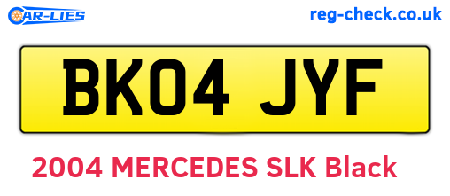 BK04JYF are the vehicle registration plates.