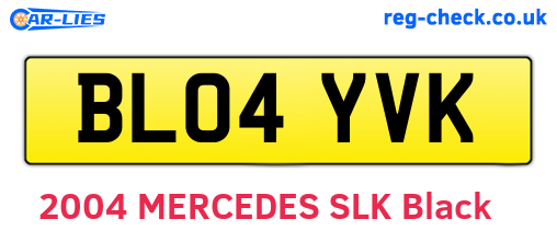BL04YVK are the vehicle registration plates.