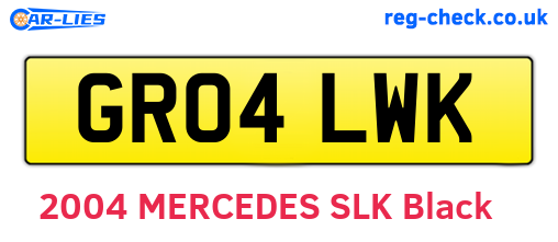 GR04LWK are the vehicle registration plates.
