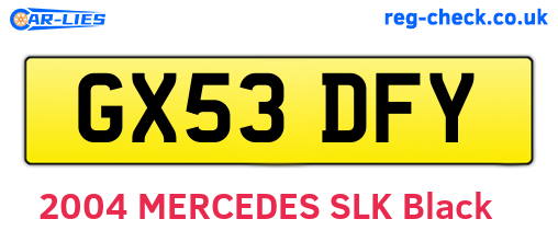 GX53DFY are the vehicle registration plates.